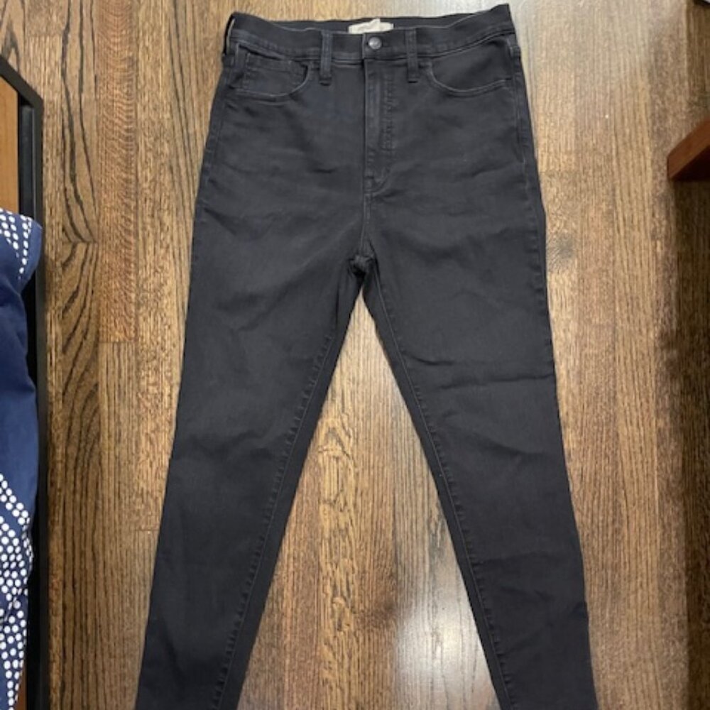 Women's Madewell Size 29 11" Road Tripper Skinny/ Stretch Jeans in Washed Black